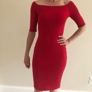 Lulus red off the shoulder dress